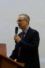 Prof. Krzysztof Kurek podczas wizyty Klubu Radców Handlowych w NCBJ, fot. Marcin Jakubowski, NCBJ