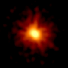 GRB 080319B – niezwykły rozbłysk gamma w konstelacji Wolarza, zaobserwowany w ramach programu Pi of the Sky – fot. NASA/Swift/Stefan Immler, et al., domena publiczna