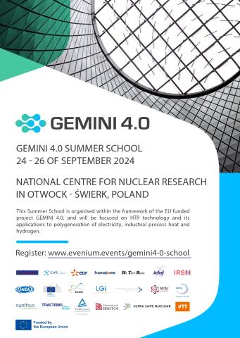 GEMINI 4.0 Summer school HTR for Cogeneration 2024, September 24 – 26 GEMINI 4.0 Summer school HTR for Cogeneration 2024, September 24 – 26