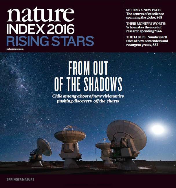 Wakacyjne wydanie magazynu „Nature” z raportem „Nature Index 2016 Rising Stars”.
