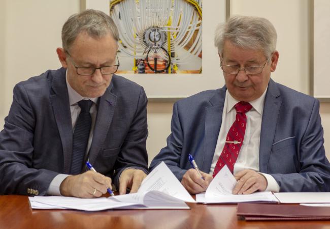 Podpisanie umowy o szkole doktorskiej IChTJ i NCBJi (foto: Marek Pawłowski / NCBJ)