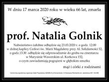 Prof. dr hab. Natalia Golnik
