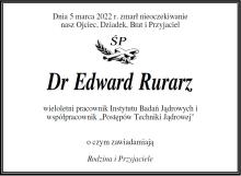 Nekrolog dr. Edwarda Rurarza