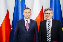 Prezydent RP Andrzej Duda i Prof. Michał Spaliński, fot. Eliza Radzikowska-Białobrzewska, Kancelaria Prezydenta RP