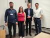 Laureaci Nagród Dyrektora Departamentu Badań Podstawowych 2025. Od lewej: dr Adam Szabelski, dr hab. Ambra Nanni, prof. Stanisław Mrówczyński, Dyrektor Departamentu, dr hab. Przemysław Małkiewicz, prof. NCBJ