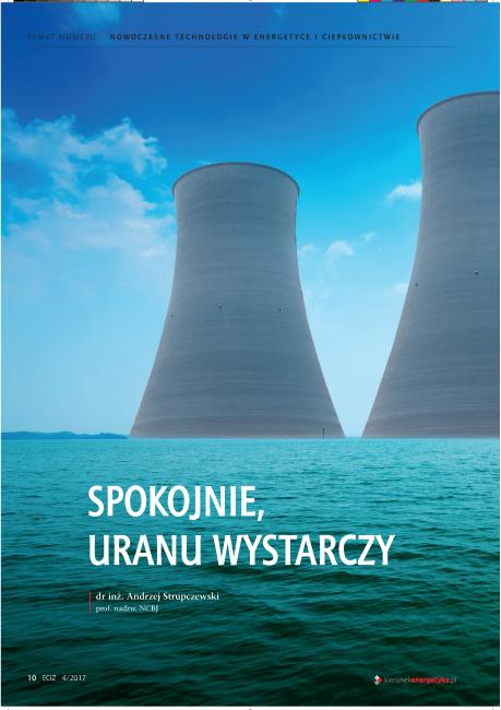 Spokojnie, uranu wystarczy. Strona tytułowa w miesięczniku „Energetyka Cieplna i Zawodowa”.