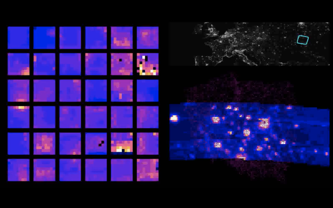 Ultrafioletowa mapa nocnej atmosfery ziemskiej Ultrafioletowa mapa nocnej atmosfery ziemskiej
